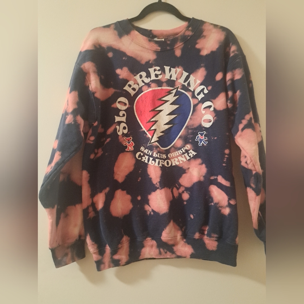 Vintage Grateful Dead Tie Dye Sweater Pink and Blue